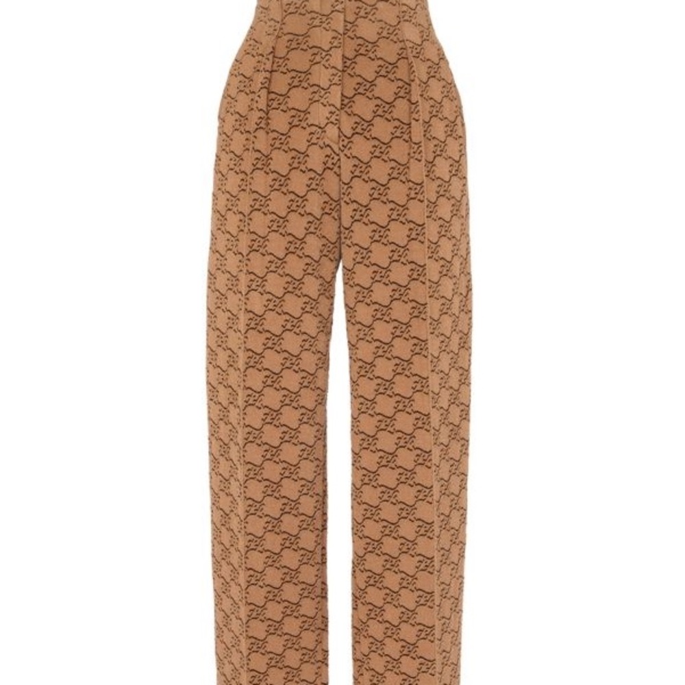 Fendi velvet logo trousers